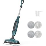 OLIXIS Steam Mop, All-in-One Scrubbing Steam Mops for Floor Cleaning with Rotating Pads, Floor Steamer with 2 LED Lights, 4 Cleaning Modes, Swivel Steering, 16.4 FT Cord, Safe for Hardwood and Tile