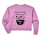 Womens Have Cup of Positivi-Tea Mug Positive Quote Work Positivity Comfort Colors Crop Sweatshirt