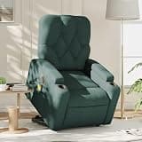 HBFDSFG Electric Stand Up Massage Recliner Chair with Power Lift, 6 Massage Points, Cup Holders, Side Pocket for Elderly