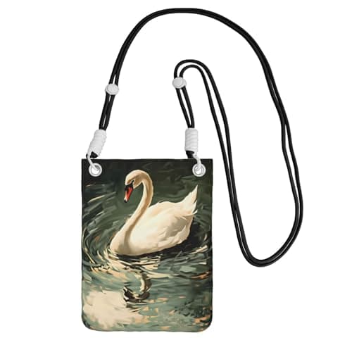 SUDZZLPY Elegant Swan Small Crossbody Bag, Gift Wallet, Cell Phone Pouch For Women, Coin Purse For Daily Shopping Walking