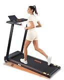 ECHANFIT Incline Treadmill with Handles, Walking Pad for Home Office, Portable Small Folding Treadmill with 300 LBS Capacity, 24 Preset Programs, Cup Holder