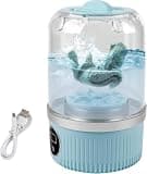 15W Cordless Mini Washing Machine, Rechargeable 3000mAh Portable Laundry Cup with 2 Wash Modes, USB Type-C Powered Small Washer for Underwear, Socks, Baby Clothes, Travel & Dorm Use, Blue