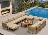 PURPLE LEAF 11 Pcs Patio Furniture Set Enclosed Sectional 2 Ottoman 1 Table