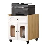 YHdtUO Rolling Lateral File Cabinet with Wheels Thickened Board Storage for Home Office Rounded Corner Desi,Natural-60 * 60 * 58cm