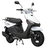 X‑PRO Bora 50cc Gas Moped– 49.5cc 4‑Stroke Engine, CVT, Electric & Kick Start, Aluminum Wheels, Front Disc & Rear Drum Brakes, DOT/EPA Approved Lightweight Moped for Adults & Teens (White)
