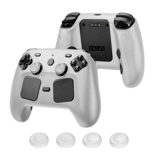 Case Cover for Steam Controller, Soft Silicone Protector Cover Skin Case for Steam Controller with Thumb Grip Caps, Anti-Scratch, Shockproof (Clear)