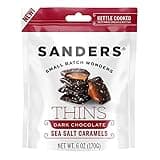 Sanders Dark Chocolate Sea Salt Caramel Thins, 6 Ounce Bag, Kettle Cooked, Made with Real Cream and Butter, Small Batch Wonders
