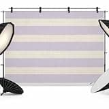 Purple Striped Backdrop 8x6ft Classic Minimalism Horizontal Stripes Photography Backdrop Fabric Photoshoot Background Tapestry Banner for Birthday Baby Shower Decoration Party Video Photo Studio Props