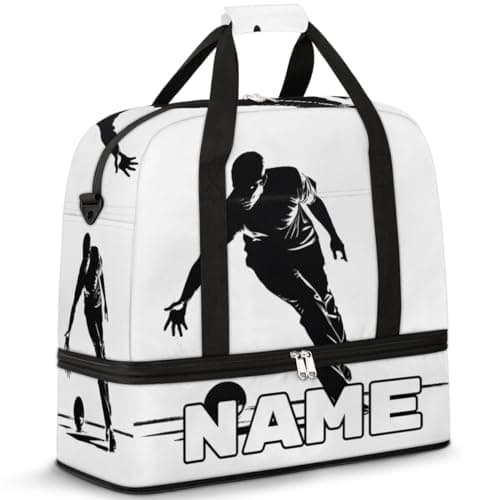 Obtravar Bowling Ball Custom Foldable Duffle Bag with Shoes Compartment Ball Player Personalized Large Capacity Waterproof Travel Weekender Bag Overnight Bag for Sports Gym