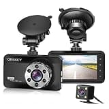 ORSKEY Dash Cam Front and Rear 1080P Full HD Dual Dash Camera in Car Camera Dashboard Camera Dashcam for Cars 170 Wide Angle with 3.0" LCD Display Night Vision and G-Sensor