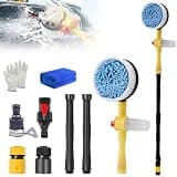 Limitless Car Wash System with Rotating Brush, Water-Powered 360° Spin Wash Brush Kit, Car Wash Brush with Long Handle & Soap Dispenser, Rotating Car Wash Brush with Hose Attachment (1)