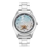 FodPand Analog Men Stainless Steel Band Watch Big Face Silver Wristwatch