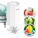 Shaved Ice Attachment For Kitchenaid Stand Mixer, Snow Cone Machine With Coarse And Fine Blades, Rapid Hawaiian-Style Snow Cone Maker, Include 8 Ice Molds, Fit For All KitchenAid Mixer