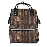 Fuzquwu Rustic Wood Texture (8) Print Diaper Bag Backpack,Travel Daypack For Mom Dad,Diaper Tote Backpack