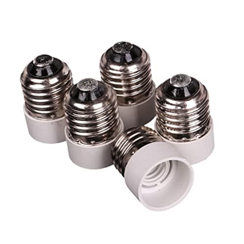 Monwssoe 5 PCS E27 to E14 Socket Adapter, Medium Screw to Intermediate Base Light Bulb Socket Adapter Converter Reducer