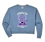 Womens Purple Up for Military Kids Comfort Colors Crop Sweatshirt