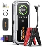 NACKEO Car Battery Jump Starter with Air Compressor 8000A 160PSI, Car Jumper Starter Portable (All Gas/10L Diesel), Jump Starter Jump Box with Jumper Cables, LED Light, Large LCD Display, Power Bank