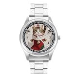 FodPand Analog Men Stainless Steel Band Watch Big Face Silver Wristwatch