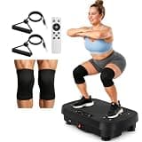 Vibration Plate Exercise Machine, Vibration Plate for Lymphatic Drainage Weight Loss, 130 Levels Vibrating Plate with Knee Pads Bluetooth, Shake Plate with 450 Lbs Capacity Full Body Workout Equipment