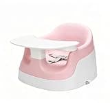 Tiny Marvels 3-in-1 Baby Booster Seat, Extra-Wide U-Shape Leg Openings for Chunky Thighs, Wipeable One-Piece Seat, Snap-On Tray, Portable Toddler Feeding Chair for Dining Table & Travel, Under 50 LBS