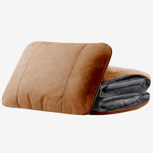 CXZTY 3-in-1 Car Lumbar Support Blanket for BMW 2 Series F22 F23 F45 F46 F87 G42, Car Seat Pillow Blanket for Long Drives Travel Air Conditioning Blanket,Chestnut Brown