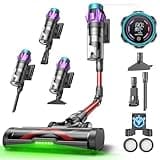 Ultenic Cordless Vacuum Cleaner, 55KPA/650W/80Mins, Cordless Stick Vacuum with 180°Bendable Wand, Touch Screen, Anti-Tangle Brush, Self-Standing, Vacuum Cleaners for Home/Floor/Pet Hair/Carpets