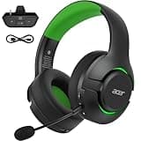 acer Wireless Gaming Headset for Xbox Series X|S & Xbox One, Bluetooth 5.4 Headphones with Noise Canceling Mic, 3D Surround Sound, 40H Battery, Compatible with PC, PS5, Switch, Mac - Black Green