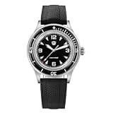 watchdives WD50Q Dive Watch for Men, 38mm, Enamel Black
