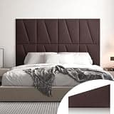 Peel and Stick Headboard Panels for Bed,Soft Padded Fabric Noise-Reducing Panels with Modern Stylish Design for Bedroom Decor (Coffee Brown, Queen)
