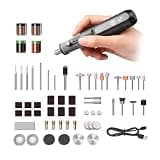 hansmaker 4.2V Cordless Rotary Tool, Powerful 5 Variable Speed,163 Multi-Purpose Kit, USB Charging, Easy to Use Perfect for Light Projects, DIY Crafting, Sanding, Engraving, and Polishing