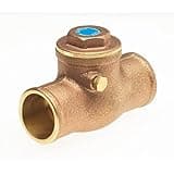 Milwaukee Valve Check Valve, 1 in, Single, Inline Swing, Brass, Sweat x Sweat - UP0968000100