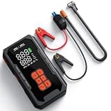 Jump Starter with Air Compressor 160PSI, 12V Car Battery Jumper Starter Portable (8.0L Gas/6.0L Diesel), Car Battery Charger Jump Box Cables with Auto-Shutoff Tire Inflator and LED Light, Black