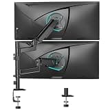 ARES WING Dual Monitor Mount - Ultrawide Monitor Arm for 40 34 32 27 Inch Heavy Duty Curved Screen Up to 26.4 lbs with Clamp/Grommet Desk Mount, 75/100 Vesa Mount, Black