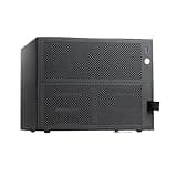 Compatible for UE-S6 Six Drive Bay NAS Chassis, DIY Storage Server Frame Fits ITX Mainboard, Equipped with Backplane for Hot Swap Drive Setup(Black)