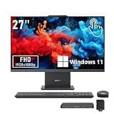 Lenovo Ideacentre 27" FHD Touch All-in-One Desktop, AMD Ryzen 5 8645HS, 8GB DDR5, 1.5TB Storage (512GB SSD+1TB Docking Station), AMD Radeon 760M, Wireless Charging Base, Keyboard & Mouse, Win11, Gray