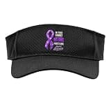 Family Support Lupus Awareness Purple Ribbon Sport Sun Visor, Youth, One Size, Black