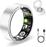 Smart Rings for Women Men, Fitness Ring with Heart Rate, Blood Oxygen, HRV, Stress, Sleep Tracker, Step Tracker, No Subscription Fee, lP68 Waterproof Smart Ring for iPhone & Android (Silver 7#)