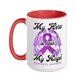 Alzheimer's Dementia Awareness Support My Hero Is Now My Ceramic Mug, Red/White, 15oz