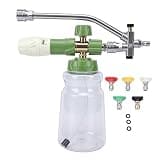 Glomora Adjustable Foam Cannon for High Pressure Washer Transparent Spray Bottle 1/4 Inch Quick Connect Wand 5 Nozzles 3 Washers