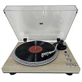 Fully Automatic Belt-Drive Turntable with Premium Cartridge for Music Player, 2 Speed, Hi-Fi, Carbon Fibre Arm, Anti-Resonance, Adjustable Counterweight