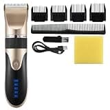Mens Hair Clippers, Professional Clipper Men's Barber Beard Trimmer Rechargeable Cutting Machine Ceramic Blade Low Noise Adult Kid Haircut(Glod)
