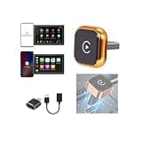Bgyhdusim Wireless CarPlay & Android Auto Adapter for Ford Edge 2017-2024,Ultra Mini Dongle Converts Easy Setup Plug and Play,Gold