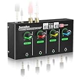 Socodox 4-Channel Headphone Amplifier 3.5mm/6.35mm/RCA Jacks, Metal Compact Headphone Mixer with 8 Headphone Output Port, Stereo Switch, Mute Function, RGB Light, 5.5x2.76x1.2 inch