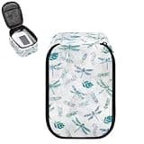 Hechitok Dragonfly Floral Protective Blood Pressure Monitor Case, Shockproof Bag Elastic Mesh Pocket for Cuff & Manual, Lightweight for Seniors on the Go