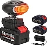 Portable Cordless Heater, 1500mAh USB Rechargeable Battery Powered, Quiet Operation, Anti-Tilt Safety for Camping, Indoor, Car Defrosting