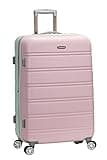 Rockland Melbourne Hardside Expandable Spinner Wheel Luggage, Mint, Checked Large 28"