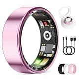 Smart Ring for Women & Men, Health Tracker Ring with Heart Rate, Blood Oxygen,Blood Pressure, IP68 Waterproof Fitness Ring, Sleep Tracker for iPhone and Android, No APP Fee (Lavender Pink, 9#)