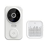 Mingzhe Wireless Video Doorbell Camera 2 Way Audio Intercom with 480P HD Night Vision PIR Motion Detection for Home Security (White)