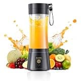 Cordless Personal Size Smoothies Blender - Mini Portable Blender with Powerful Blending & 380Ml BPA Free Juice Cup, Rechargeable, Convenient to Make Shakes Juice in Travel