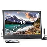 NORTHING 19.2 Inch Portable TV with Antenna, 1080P LED Small TV with HDMI Input/AV Input/USB Port, Flat Screen TV Built-in Stand, for Camping Kitchen Bedroom Patio RV Indoor Outdoor